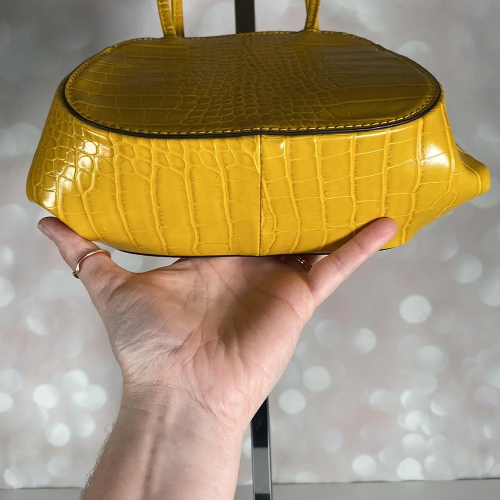 Yellow Faux Leather Handbag - Picture 3 of 9